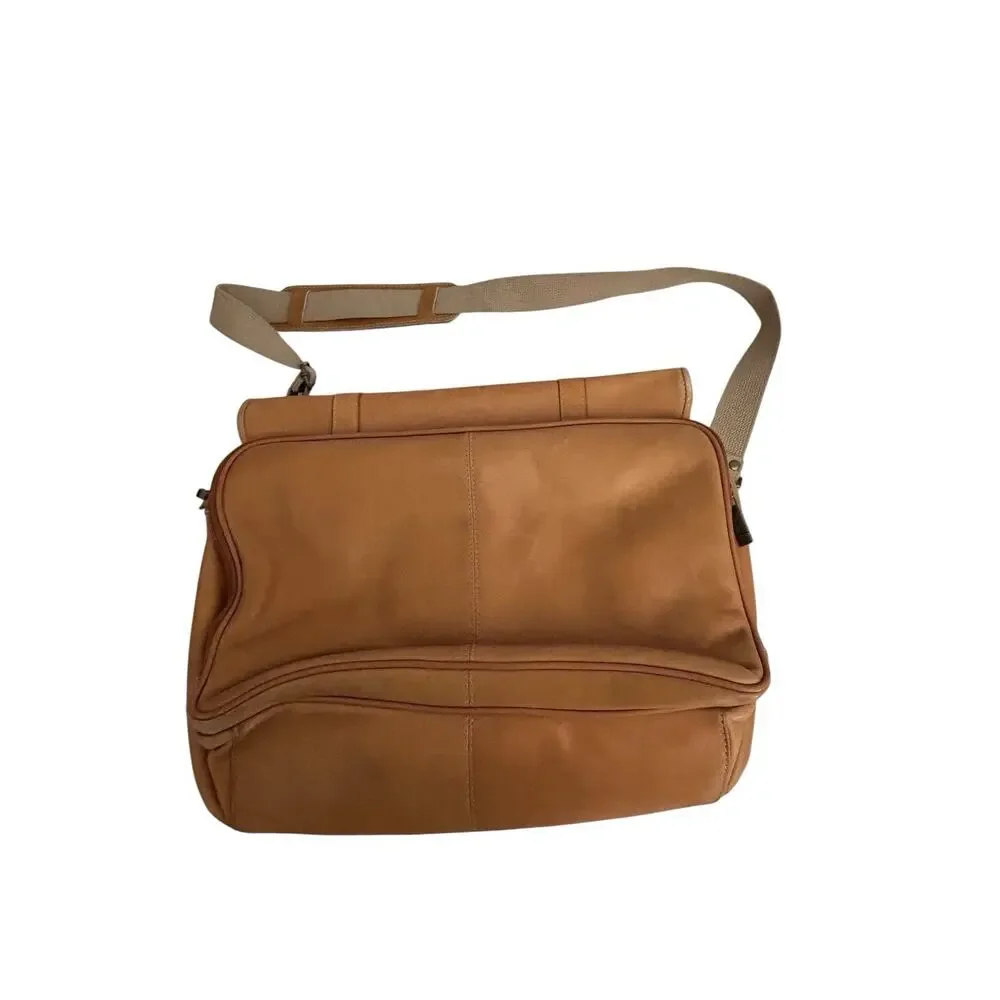 Vtg Kenneth Cole New York Leather Messenger Madmen Crossbody Bag Briefcase
